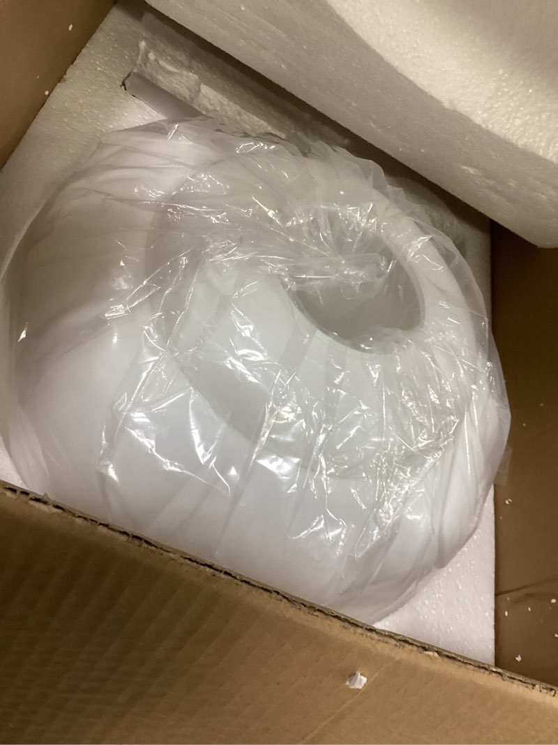Condition photo showing Good Condition for milk glass ceiling light fixture - antique brass semi flush mount pendant light for kitchen, hallway, and bedroom 15 inch (white 15 inch)