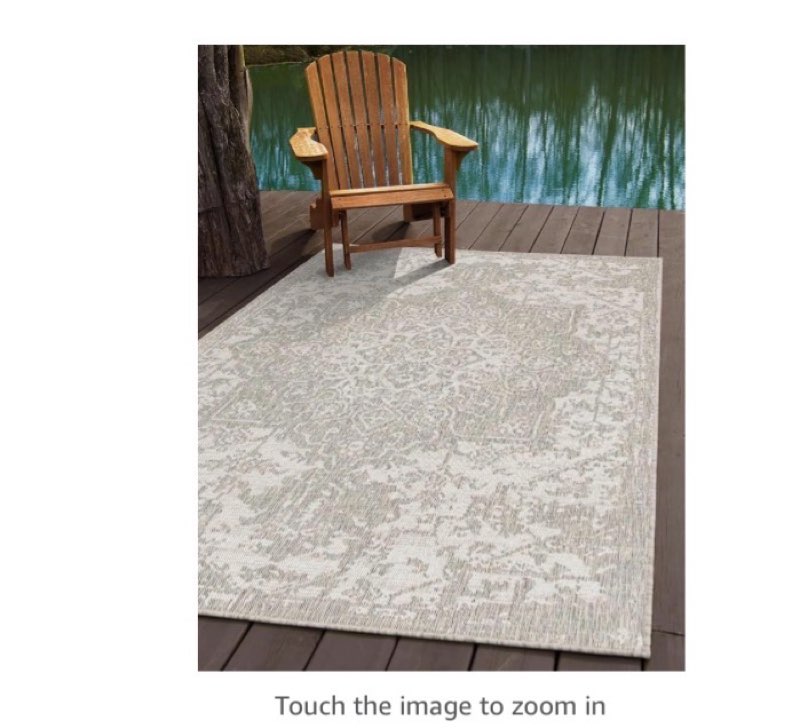 Rugs.com Jill Zarin Outdoor Collection Rug – 2' 2 x 3' Gray Flatweave Rug Perfect for Entryways, Kitchens, Breakfast Nooks, Accent Pieces(similar)