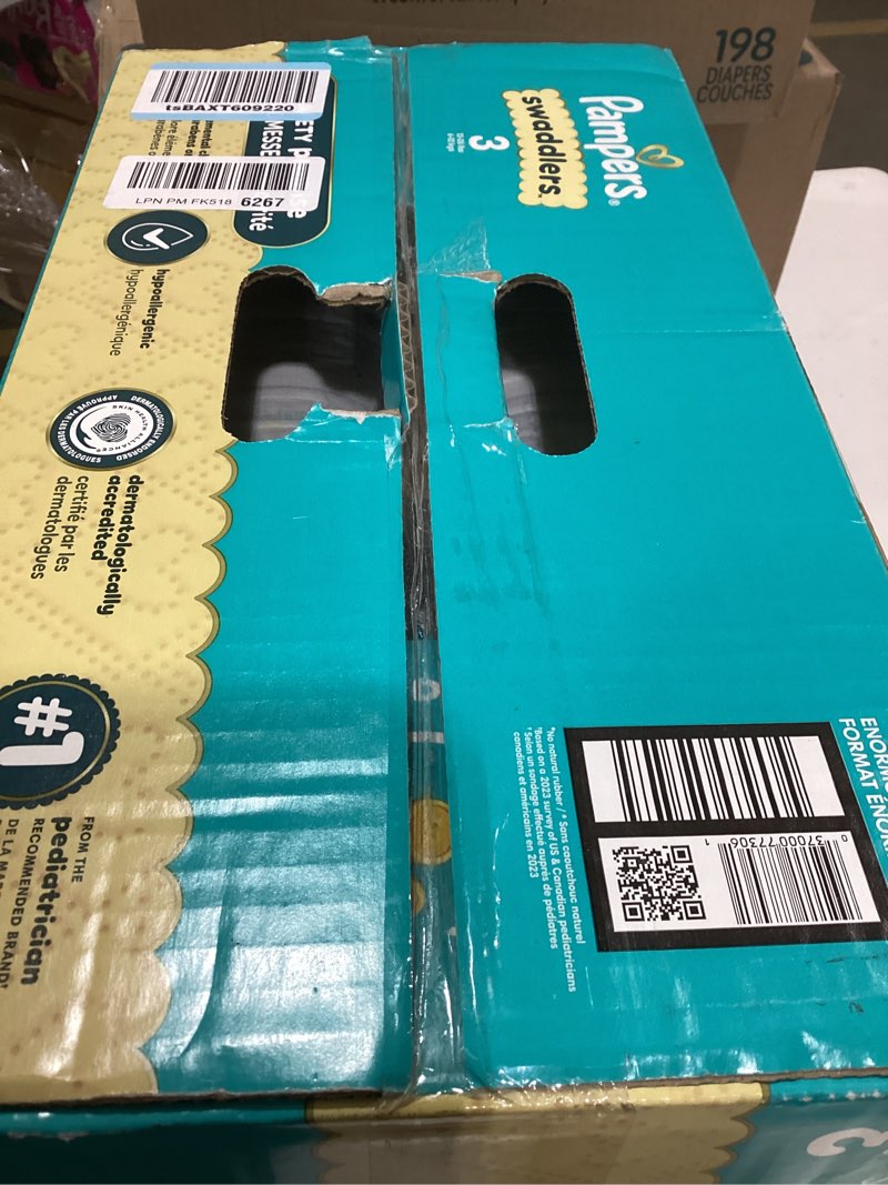 Condition photo showing New/Like New for Pampers Swaddlers Diapers, Size 3 (13-26 lbs), 136 Count, Absorbent, Keeps Baby Dry and Comfortable, Skin Safe Disposable Baby Diaper (Packaging May Vary) Size 3 136