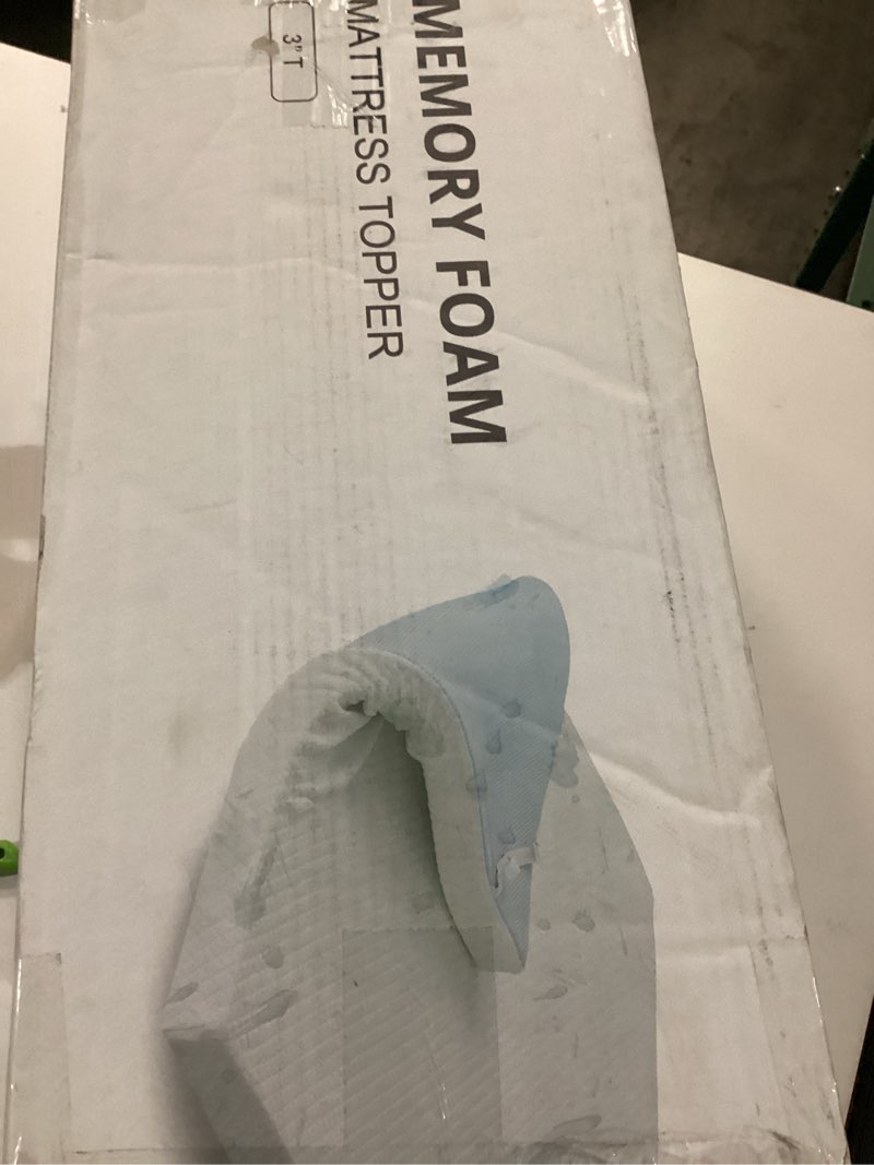 Condition photo showing New/Like New for 3 inch gel memory foam mattress topper twin size, cooling bed topper for pressure relief with removable breathable soft cover, certipur-us certified 3 inch(topper with white cover) twin