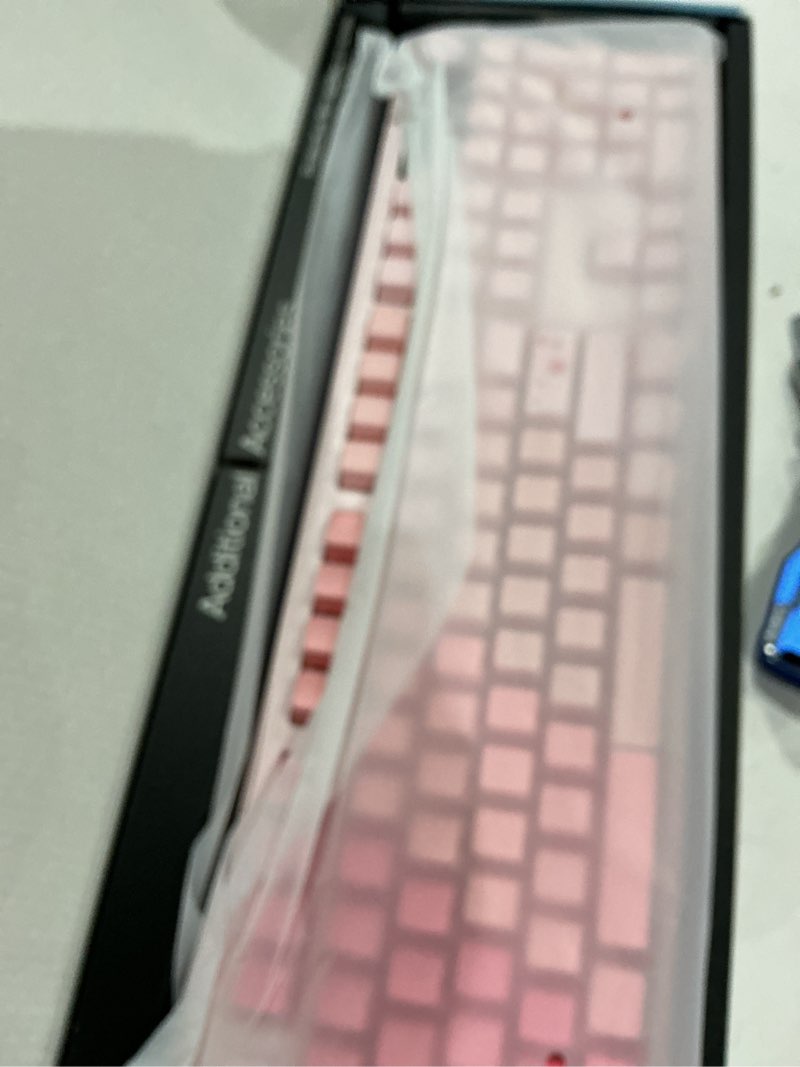 Condition photo showing Good Condition for epomaker th108 v2 pro full size mechanical keyboard with screen&knob, 10000mah, bt/2.4ghz, mac modifier pbt keycap, hot swap, rgb, gasket, wireless gaming keyboard for mac/pc (pink, creamy jade) pink creamy jade
