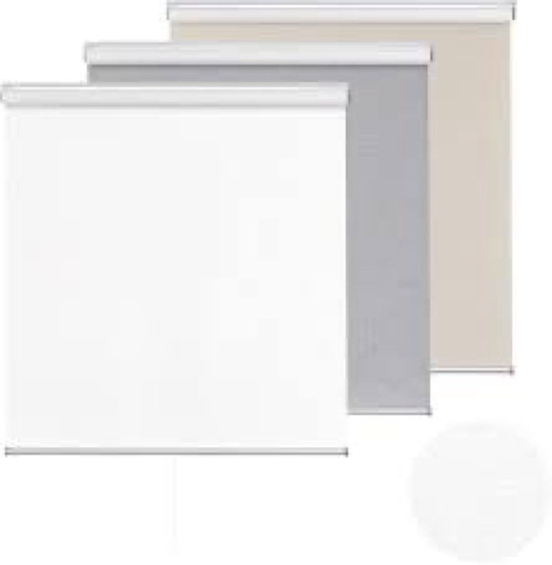 Cordless 100% Blackout Roller Shades for Windows,UV Protection Pull Down Shades,Room Darkening Door Blinds Thermal Insulated Fabric for Home Office and Bedroom(25" W x 72" H,White) White 25"W x 72"H