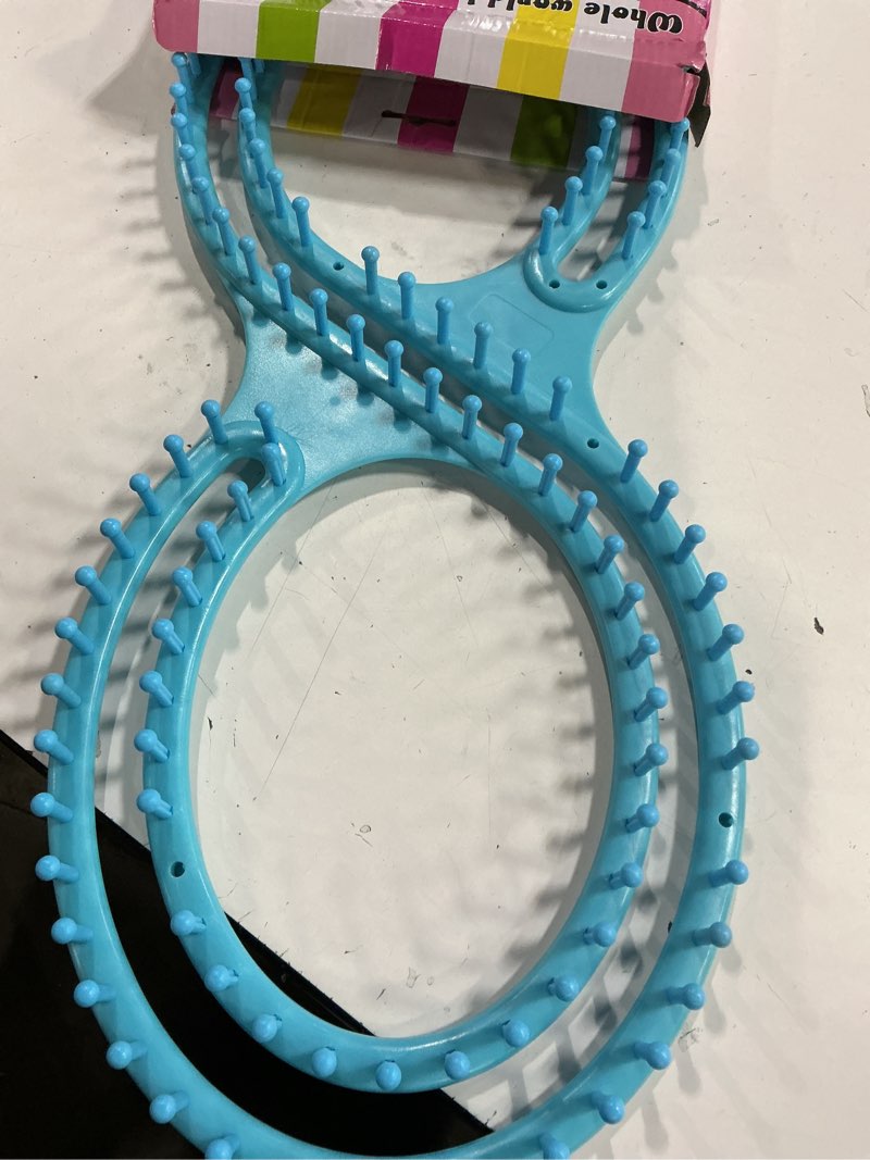 Condition photo showing As Is for WAYION 55" Afphgan Serenity Loom Knitting Board Weave Loom Kit with Step by Step Instructions Great for The Experienced Loom Knitter(Blue/Pink) (Blue)