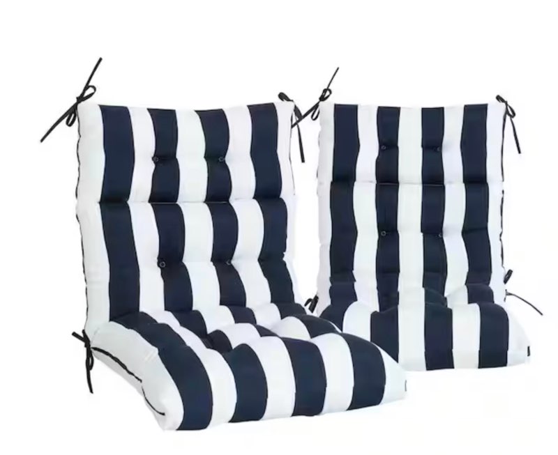 dilunave adirondack chair cushions set of 2 black and white striped outdoor high back patio chair cu