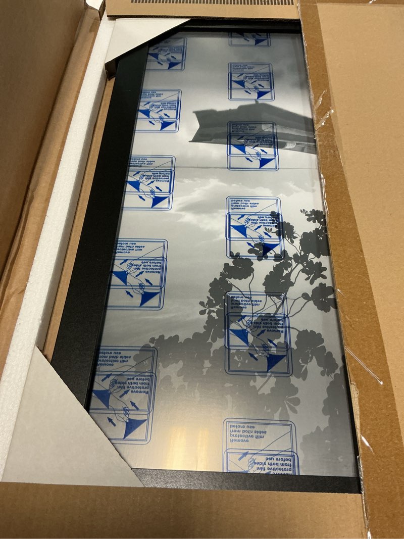 Condition photo showing Good Condition for americanflat 15x20 poster frame - black engineered wood with polished plexiglass - wide picture frame for vertical or horizontal wall display - epic collection - black 15x20 black