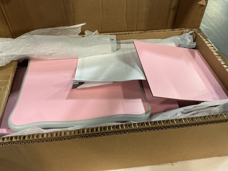 Condition photo showing Good Condition for Teamson Kids Princess Rapunzel Wooden 2-pc. Play Vanity Set with Three Storage Drawers, Rotating Oval Mirror and Matching Stool to Play Dress-Up, Princess or Beauty Salon, Pink and Gray