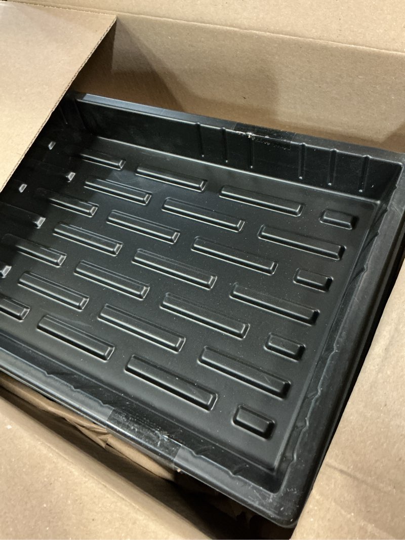 Condition photo showing Good Condition for rootrimmer 20 pack shallow 1020 trays no holes, heavy duty reusable seed starter flat seedling tray for 72/128 cell plug tray, transplant, microgreen & seed germination (21"×11", 1.6" deep, td538) td538-20p-black