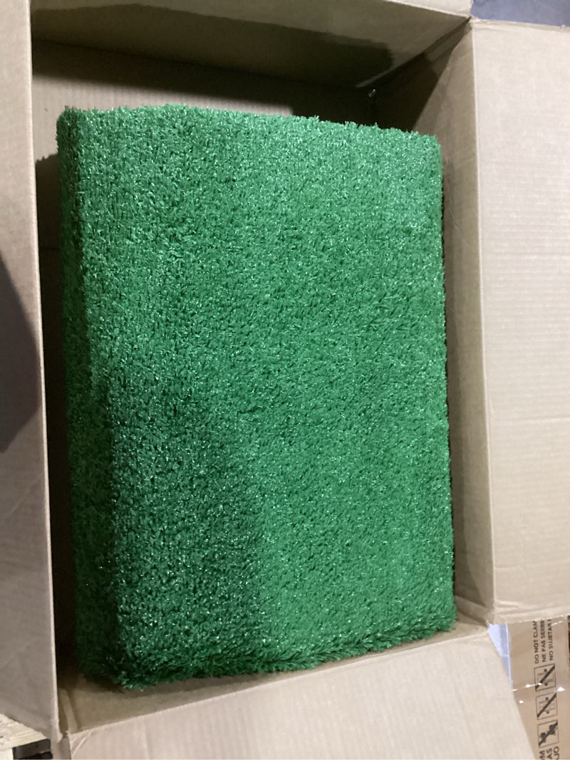 Condition photo showing Good Condition for Garland Rug Artificial Grass 7 Ft. X 10 Ft. Large Indoor/Outdoor Area Rug Green -Lush Green, Durable, and Low-Maintenance for Patios, Lawns, and More Green 7' x 10' (Rectangular)