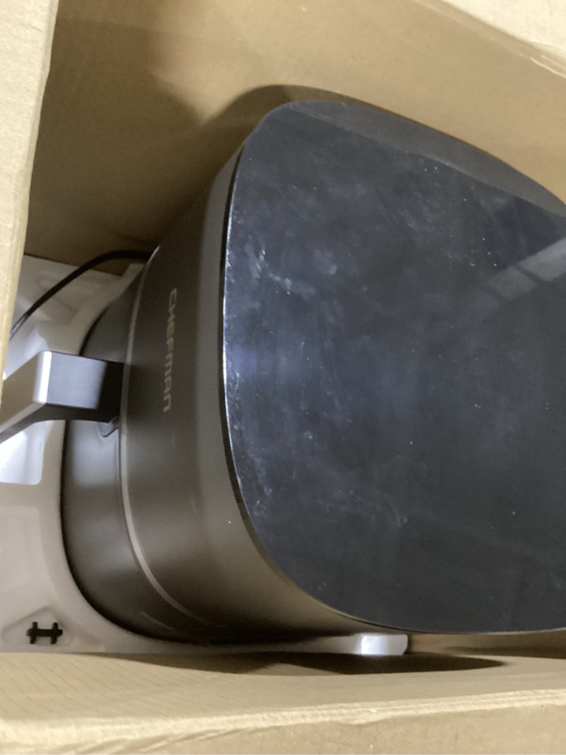 Condition photo showing New/Like New for chefman turbox 4-in-1 air fryer, 5-quart airfryer for extra crispy chicken, fries, wings, and more, air fry, bake, reheat, and frozen functions, digital touch controls, dishwasher safe - gray