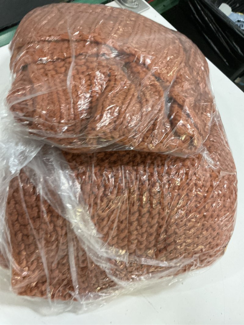 Condition photo showing Good Condition for cotton fisherman throw, 50x60, terracotta