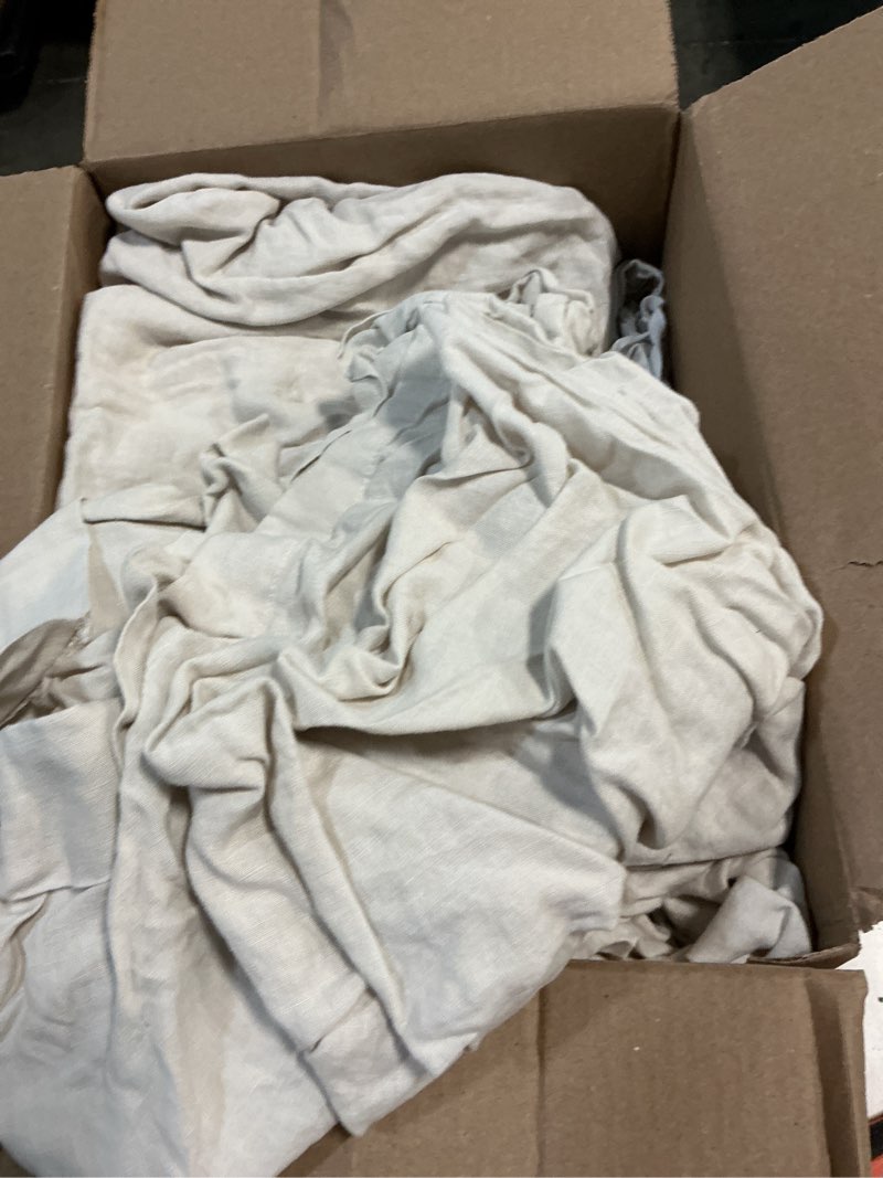 Condition photo showing As Is for european linen sheet set, queen, sand