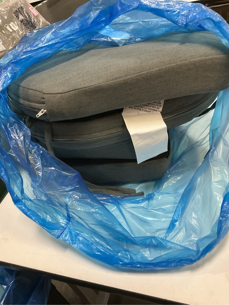Condition photo showing Good Condition for downluxe chair cushions for dining chairs, memory foam linen kitchen chair pads with ties, waterproof, stain-resistant and washable cover, 17" x 16" x 2.5", dark grey, 4 pack dark grey pack of 4