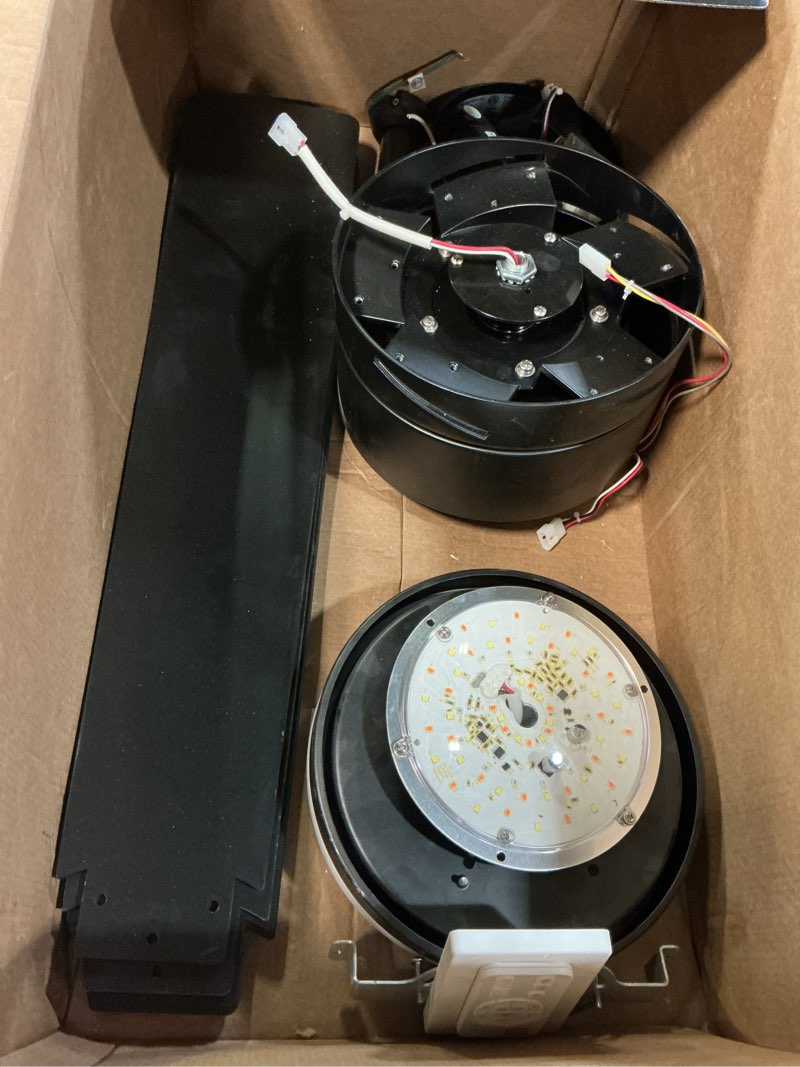 Condition photo showing As Is for Globe Electric DAYTON 52-in Black with Matte Black Blades LED Covered Outdoor Smart