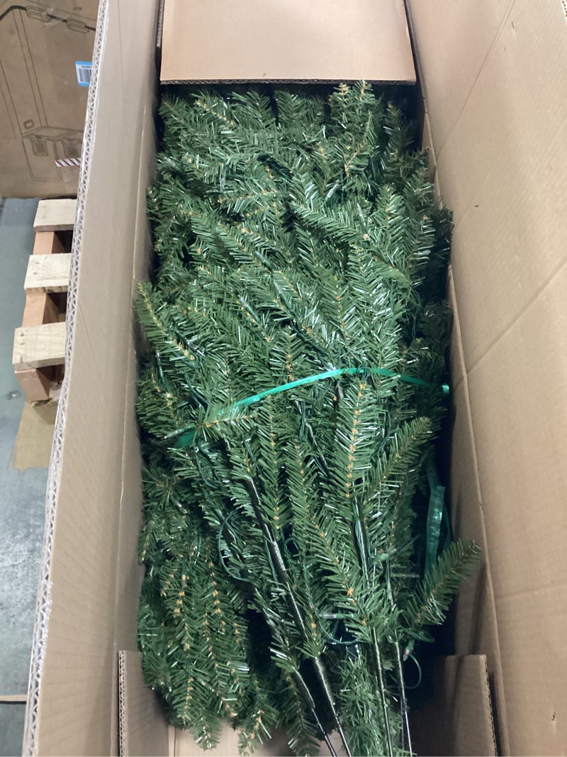 Condition photo showing Good Condition for National Tree Company 7.5 ft Pre-Lit Dunhill Fir Artificial Christmas Tree, 700 LED Lights, 2,514 Tips, PowerConnect, Foot Pedal, 10 Light Functions, Includes Stand, Green 7ft 6in Christmas Tree