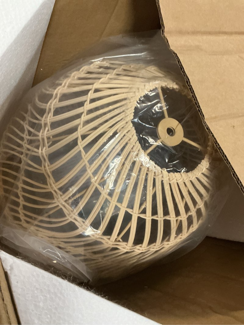 Condition photo showing New/Like New for aeyee bamboo pendant light fixture boho style 1 lights rattan pendant lamp woven hanging light for k