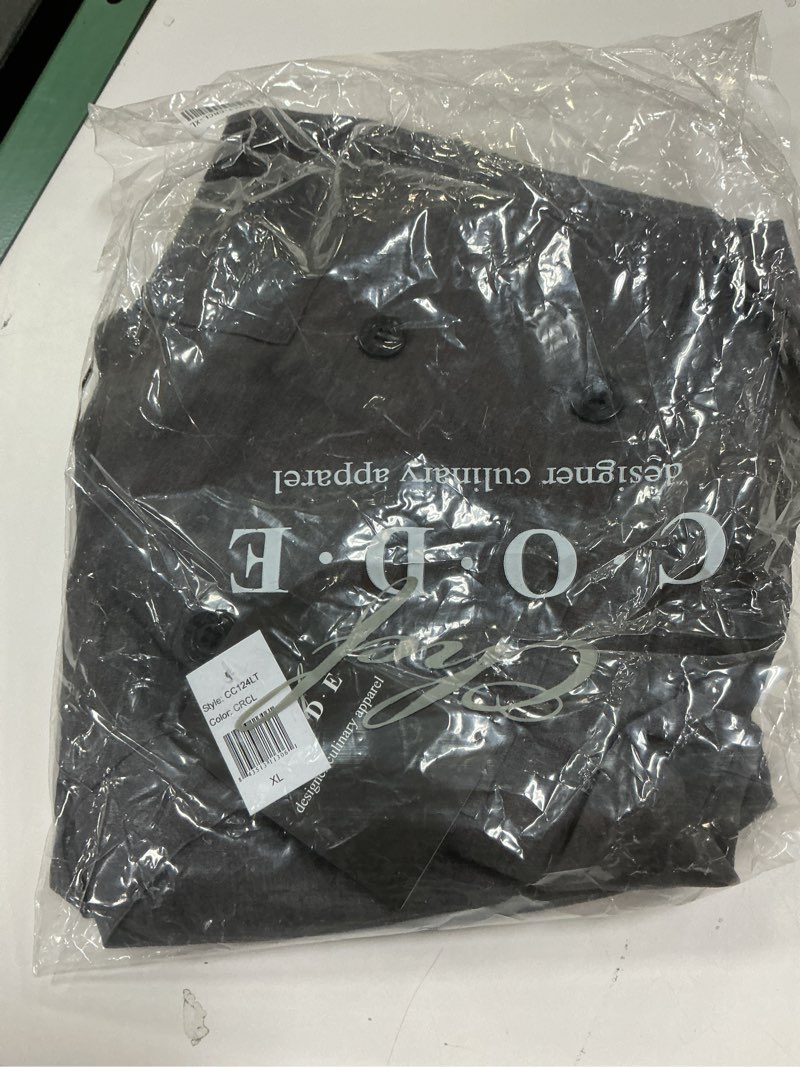 Condition photo showing New/Like New for Chef Code Lightweight Ultra Soft Short Sleeve Chef Coat (Heather Charcoal, XL)