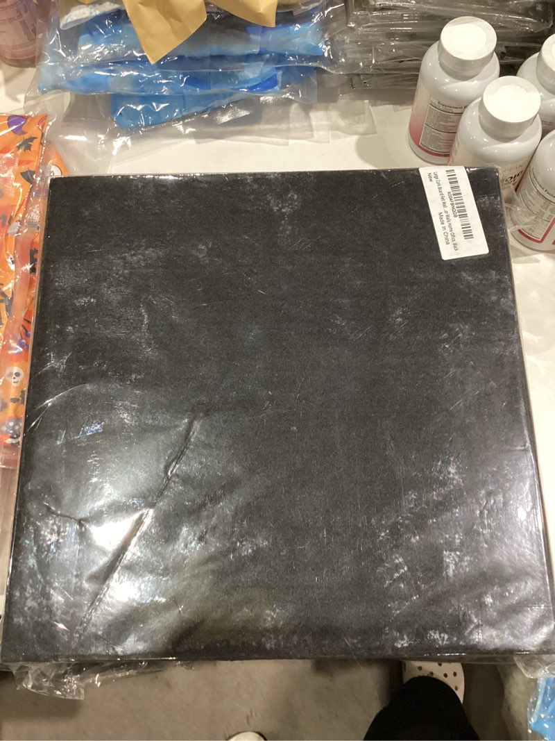 Condition photo showing New/Like New for Large Cork Board Felt Wall Tiles, 47"x35" 12 Pack Felt Bulletin Board Pin Board with Safe Removable Adhesive Tabs and Push Pins, Alternative Cork Board for Walls Home Office, Black Narrow Stripe - Black 12 PACK