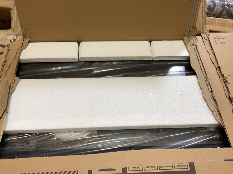 Condition photo showing As Is for (similar item) 60 inch electric fireplace in-wall recessed and wall mounted, ultra-thin linear fireplace heater 750/1500w with realistic flame, higher temperatures & lower noise, log set & crystal options