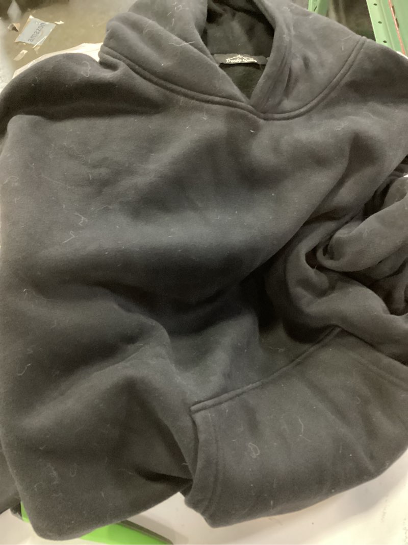 Condition photo showing As Is for men’s cotton-blend pullover hoodie – solid color long sleeve sweatshirt, relaxed fit for casual wear black medium