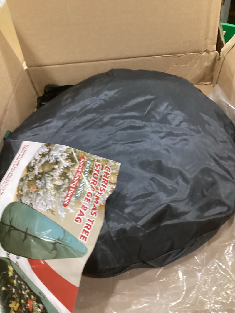 Condition photo showing Good Condition for upright christmas tree storage bag - canvas cover for 7.5-foot artificial trees, inflatables, and christmas decorations by elf stor (green) 7.5 ft