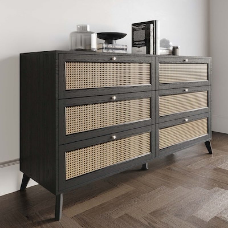 ChaletPosh Black 6 -Drawer Standard dresser