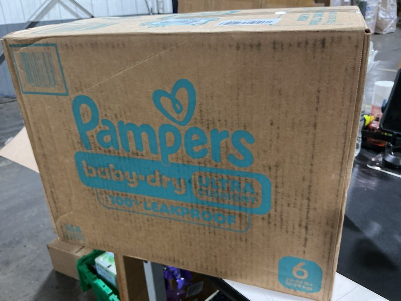Condition photo showing New/Like New for pampers diapers - baby dry - size 6, 144 count, absorbent disposable infant diaper (packaging may vary) size 6 144