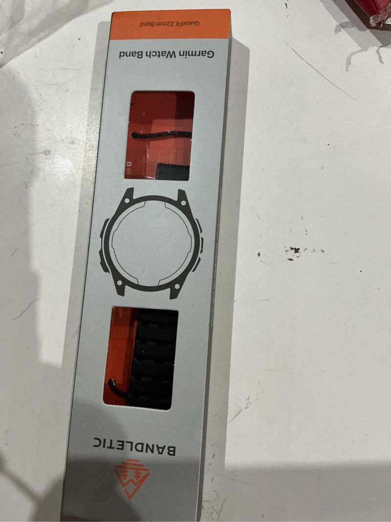 Condition photo showing Good Condition for bandletic compatible with garmin instinct watch band, soft silicone magnetic sport 22mm quick fit strap for fenix e/8 47mm/7/6/5/forerunner 965/955/epix 2/approach s70 47mm/tactix & quatix 8-47mm black