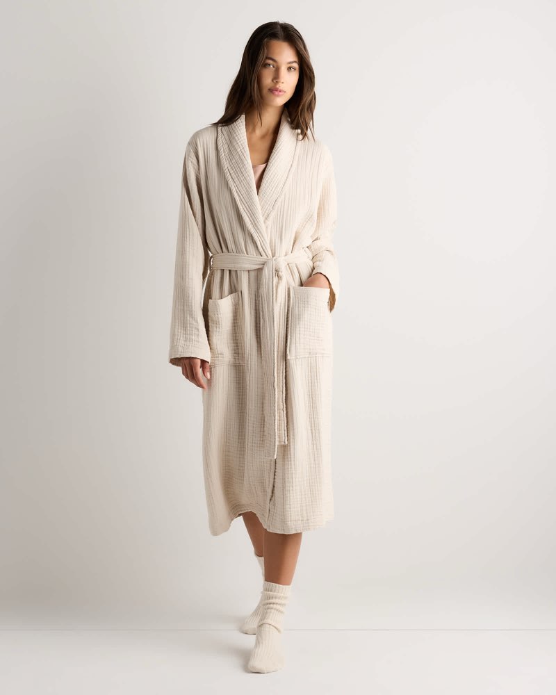 soft layered turkish cotton robe, m, birch