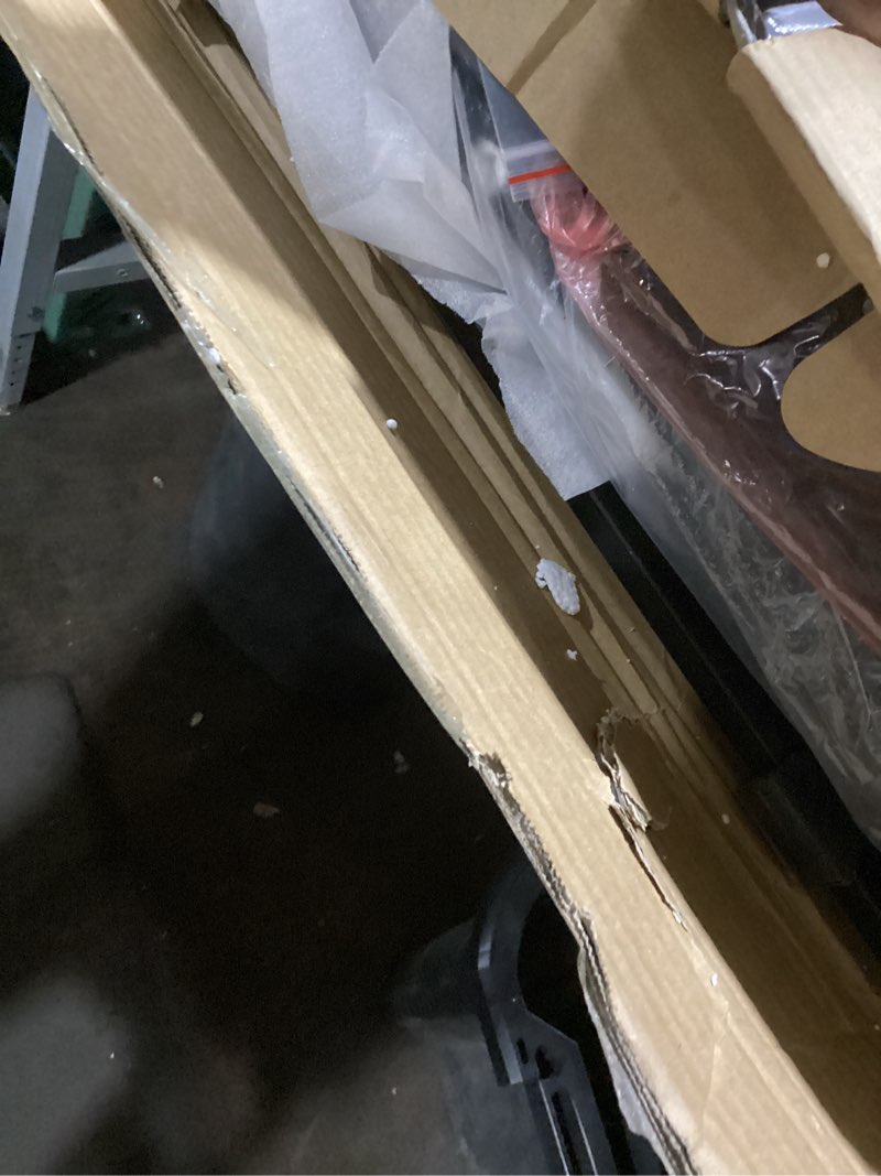 Condition photo showing As Is for SUPERJARE Reversible L Shaped Gaming Desk with Drawer, LED Lights & Power Outlets, Corner Computer Desk with Shelves & Monitor Stand for Home, Office, Black, 47 inches Black 47 inch