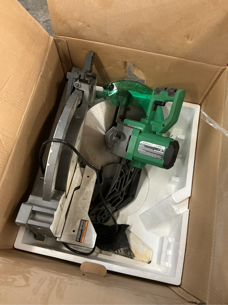 Condition photo showing As Is for metabo hpt 12-in 15 dual bevel compound corded miter saw