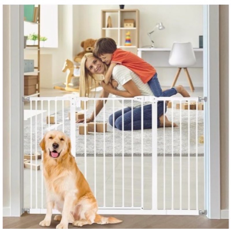 keny Extra Wide Baby Gate - Auto Close Safety Gate, Pressure Mounted, 29"-47.3", 30" Tall, Black Black 29-47.3"Wide, 30"Tall