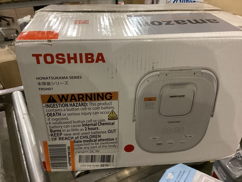 Condition photo showing As Is for TOSHIBA Induction Heating Rice Cooker - Low Carb, Low Sugar, Digital Steamer, 5.5 Cups (Uncooked), 8 Cooking Functions, 24H Timer & Auto Keep Warm, Silvery white