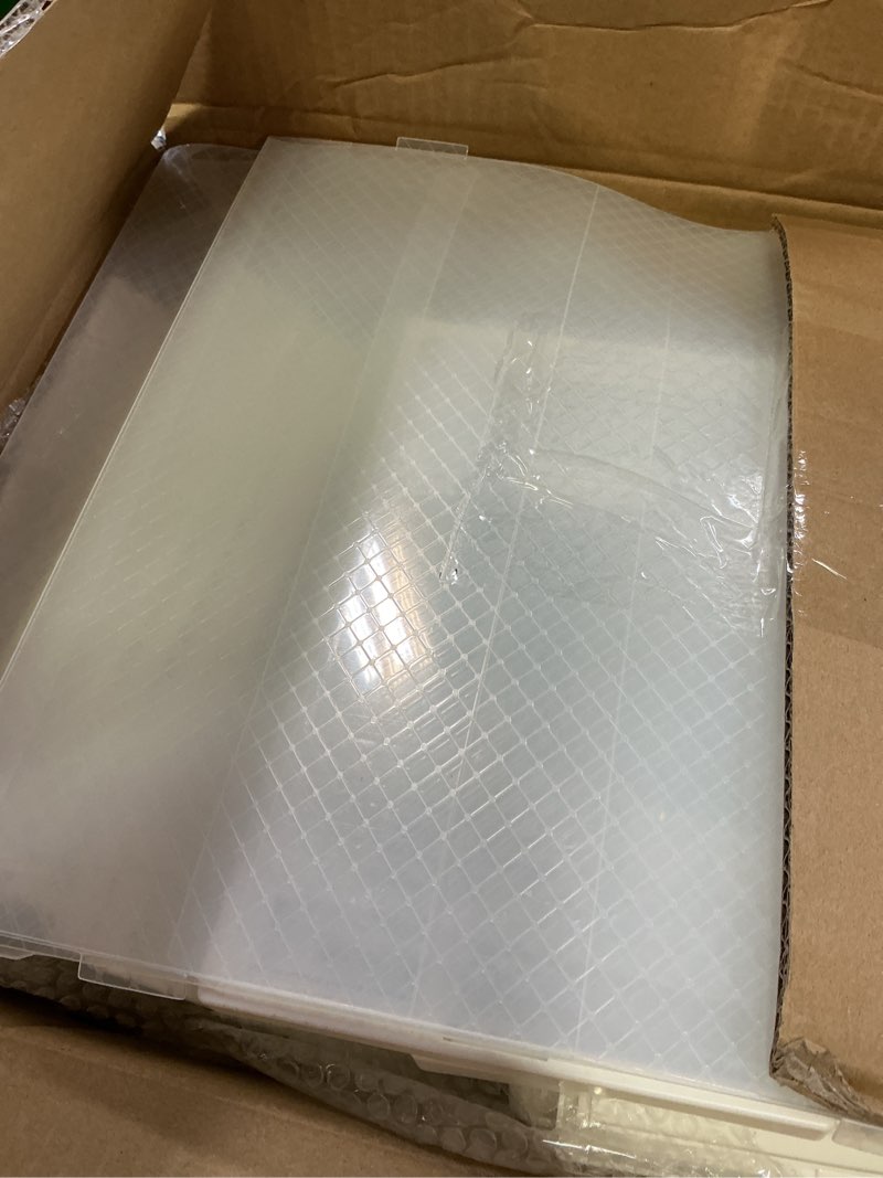 Condition photo showing As Is for Shoe Storage, 12 Pack Shoe Organizer for Closet, Shoe Boxes Clear Plastic Stackable Shoe Containers with Lids for Size 10 White Large