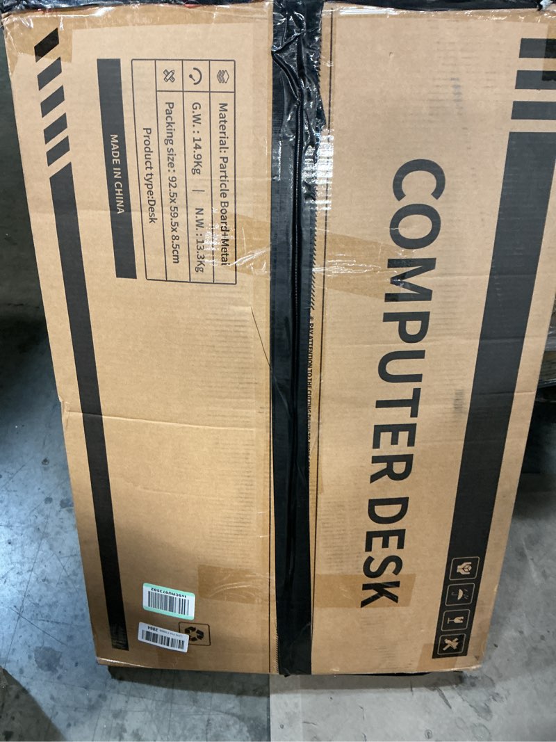 Condition photo showing As Is for ODK Reversible Gaming Desk LED Lights, 40 Inch Computer Desk with Storage Shelves & Monitor Stand, Study Table for Home Office, Small Space Bedroom, Carbon Fiber Black 40 Inch Carbon Fiber Black