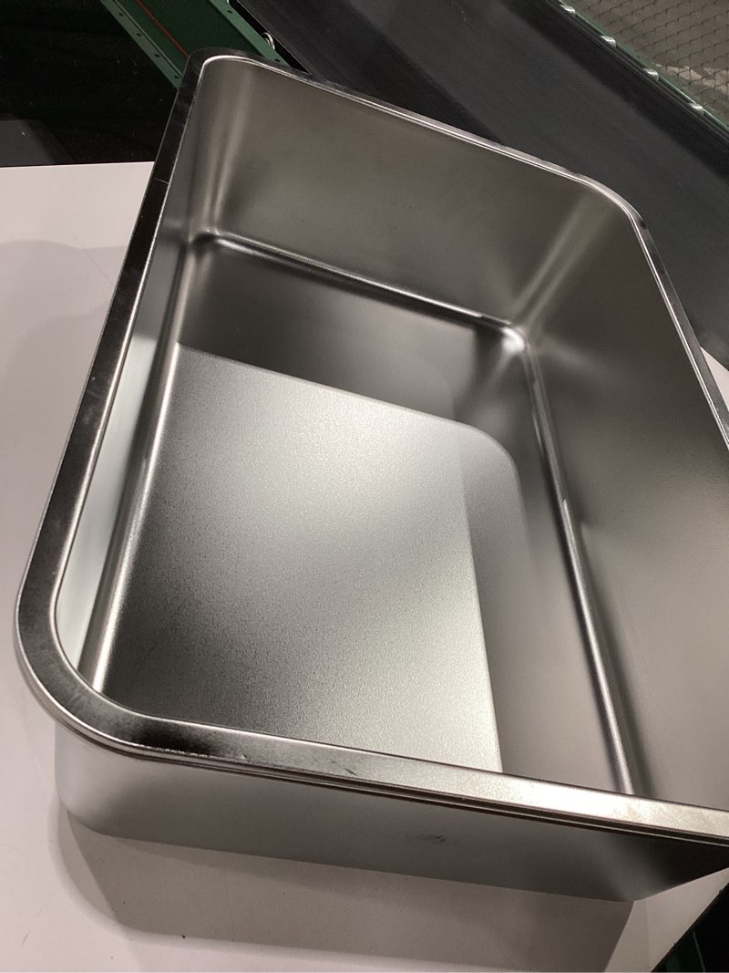 Condition photo showing Good Condition for Kirecoo Stainless Steel Cat Litter Box XL- Metal High Sided Cat Pan, Large Stainless Steel Box, Indoor Litter Tray, Non Stick, No Smell, Easy to Clean, Pet Toilet Supplies for Kitten, Kitty, Rabbit ( 2 pack?)
