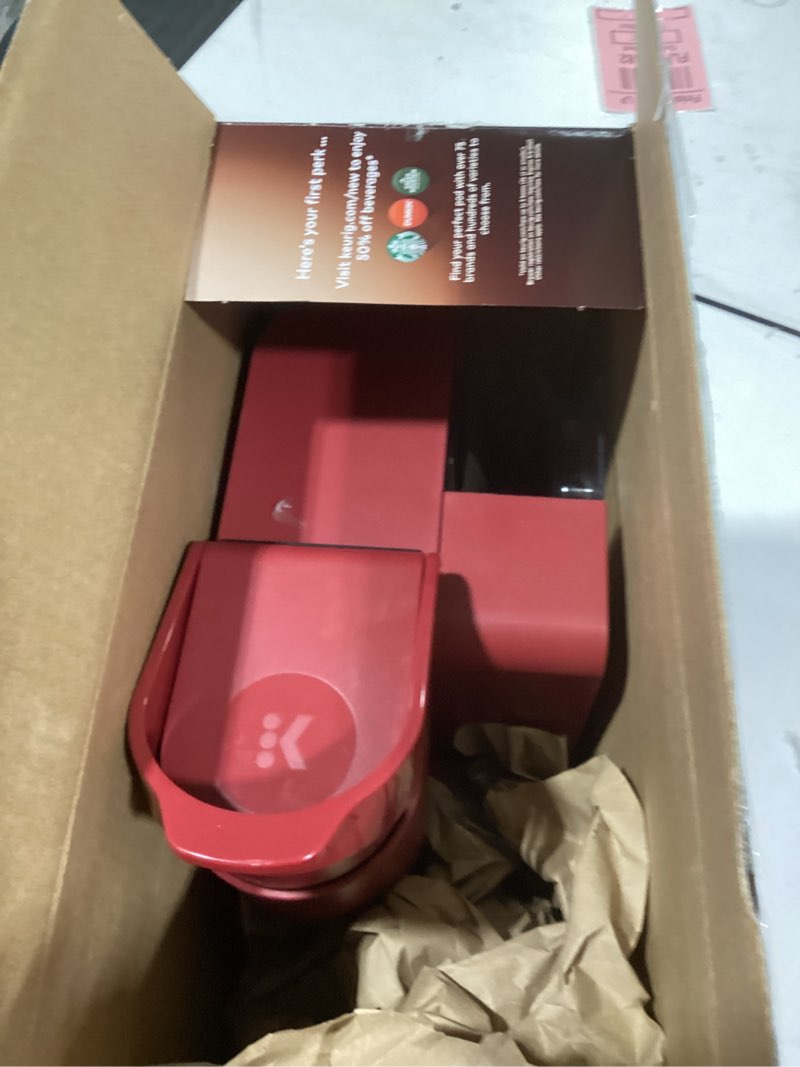 Condition photo showing As Is for Keurig K-Express Single Serve K-Cup Pod Coffee Maker, 3 Brew Sizes, Strong Button Feature, 42oz Removable Reservoir, Island Berry Holiday Berry