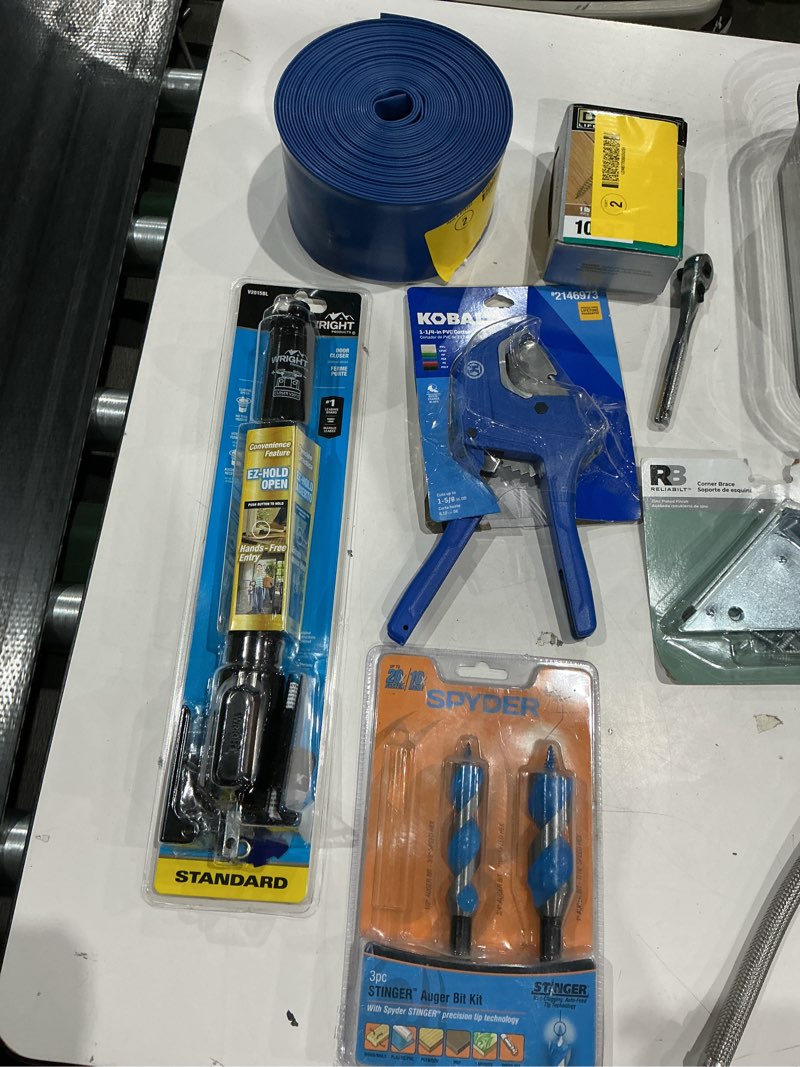 Condition photo showing As Is for assorted home improvement lot (small tools, screw, home accessories, etc.)