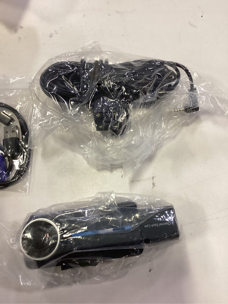 Condition photo showing Good Condition for Dash Cam Front and Rear, 2.5K+1440P Triple Car Camera with 32GB Card, 3 Channel Dash Camera for Cars, G-Sensor, 3.16” IPS Screen, 24Hr Parking, 170°Wide Angle, Loop Recording, IR Night Vision, Blue