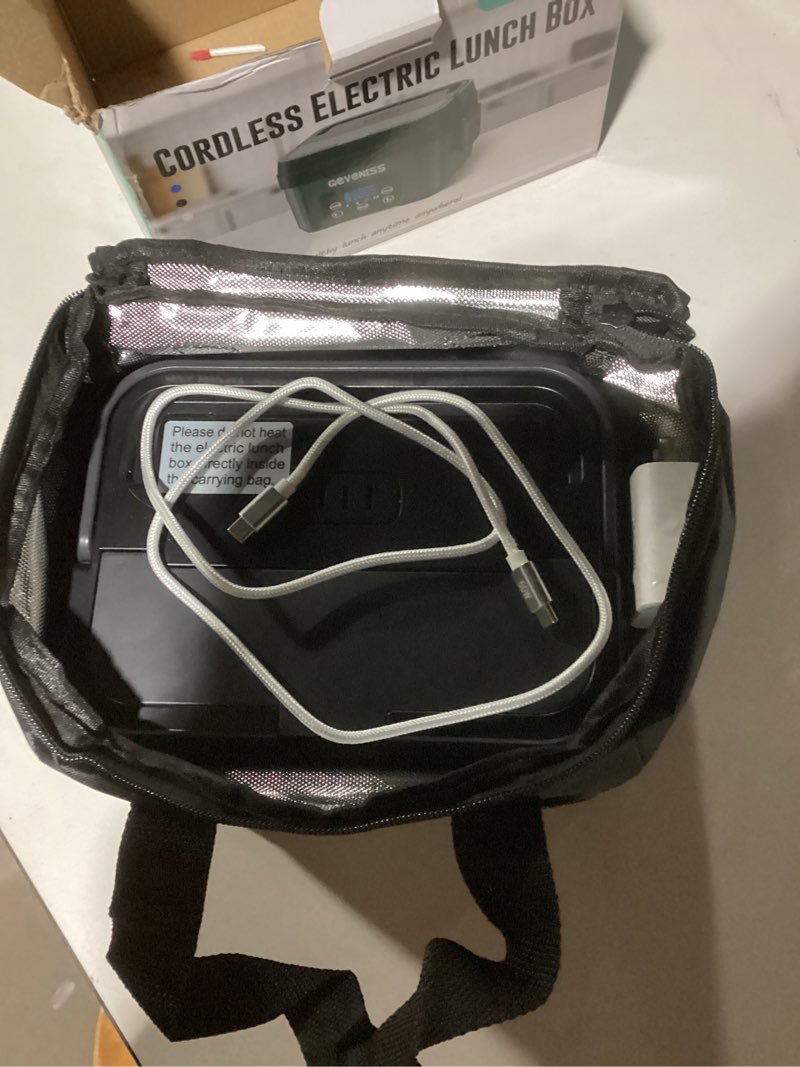 Geveniss Cordless Electric Lunch Box for Adults – Battery-Powered Heated Lunch Box Food Warmer with 