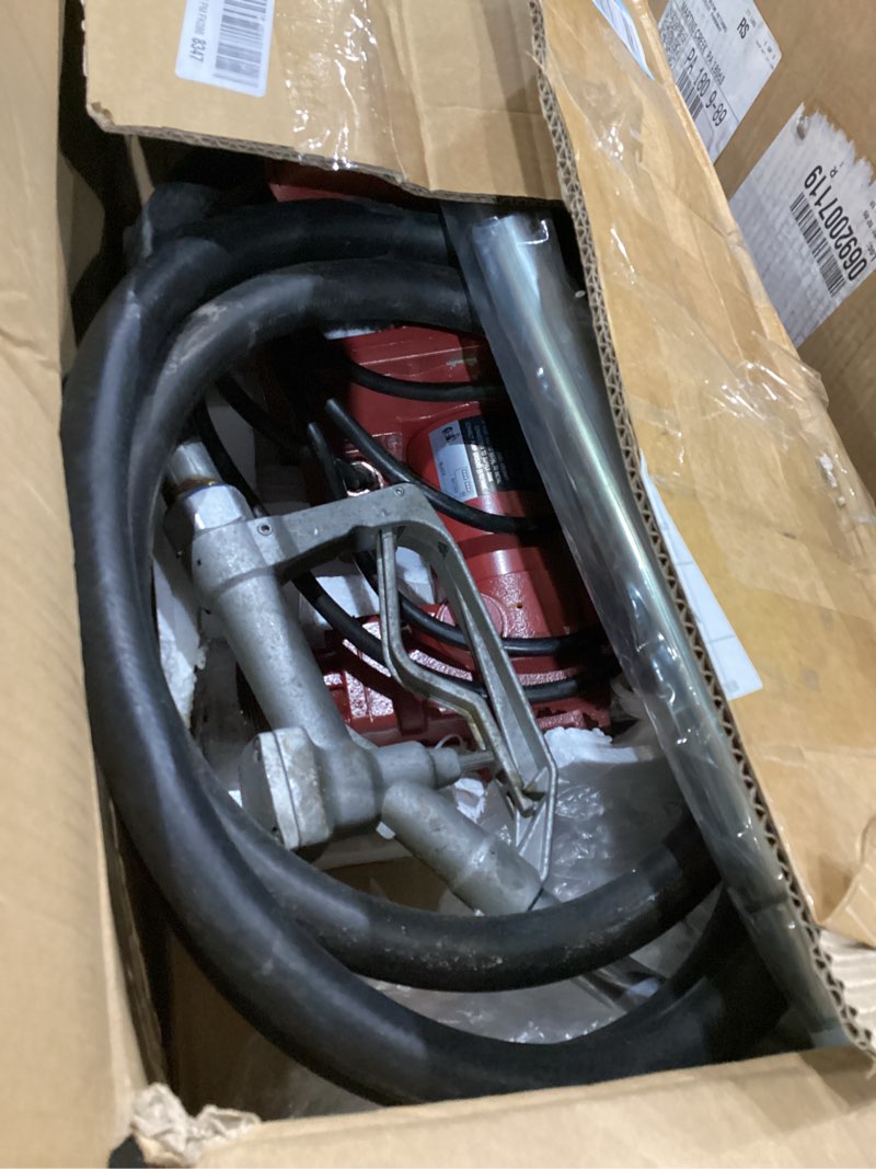 Condition photo showing As Is for 12V Fuel Transfer Pump w/Manual Nozzle & Hose, 20 GPM High Flow DC Diesel Transfer Pump, Heavy Duty Fuel Oil Transfer Pump with Hoses for Gasoline, Diesel, Kerosene & More 12V 20GPM Kit
