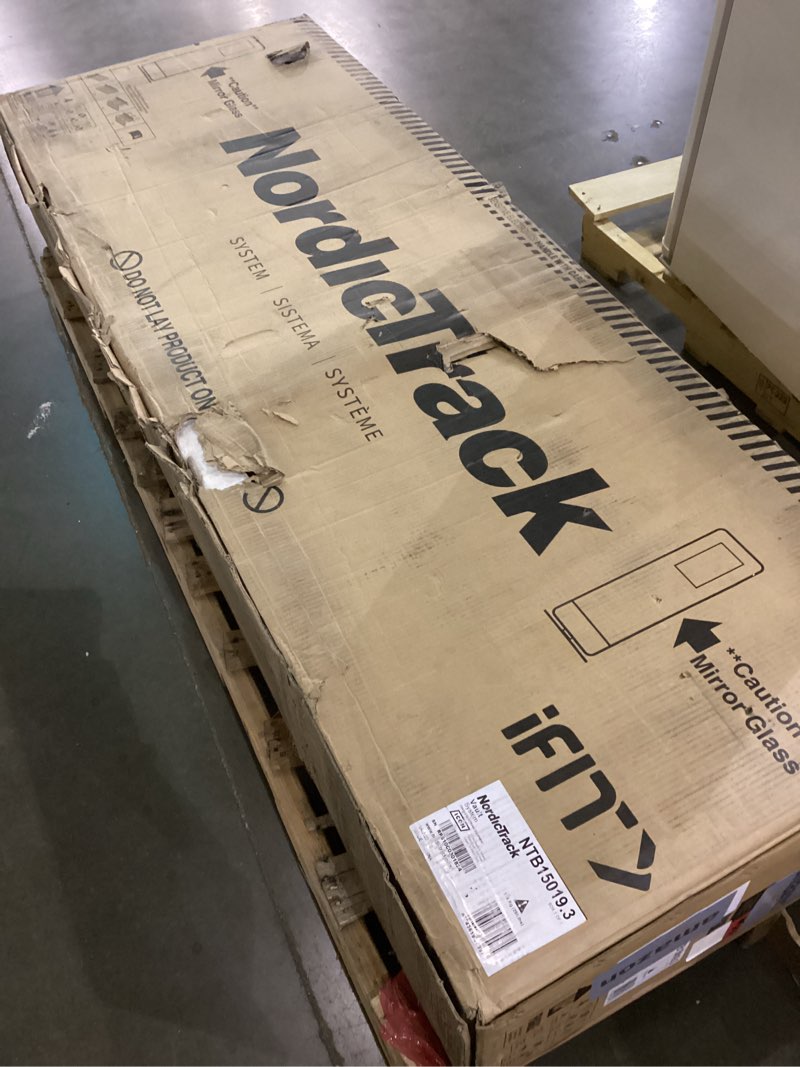 Condition photo showing As Is for Nordictrack Vault Complete Reflective Trainer with Fitness Accessories, Pivoting Mirror and Touchscreen, and 30-Day iFIT Family Membership