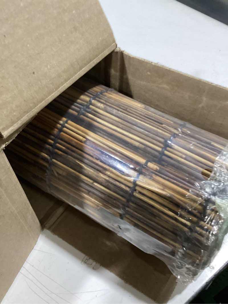 Condition photo showing Good Condition for Reed Roller Blinds Shades, Vertical Lifting and Breathable Waterproof Design, Sun Shade and Ventilation, Easy Installation,35" Wx64 H Brown 35"W x 64"H