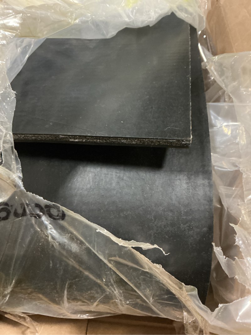 Condition photo showing As Is for Pangda 8 x 8 ft Universal Rubber Snow Deflector Kit 5/16-3/8 Thick Heavy Duty Straight Snow Plow Blade Flap with Powder Coated Steel Supports and 12 Sets Mounting Hardware for Plows 8" X 8 ft