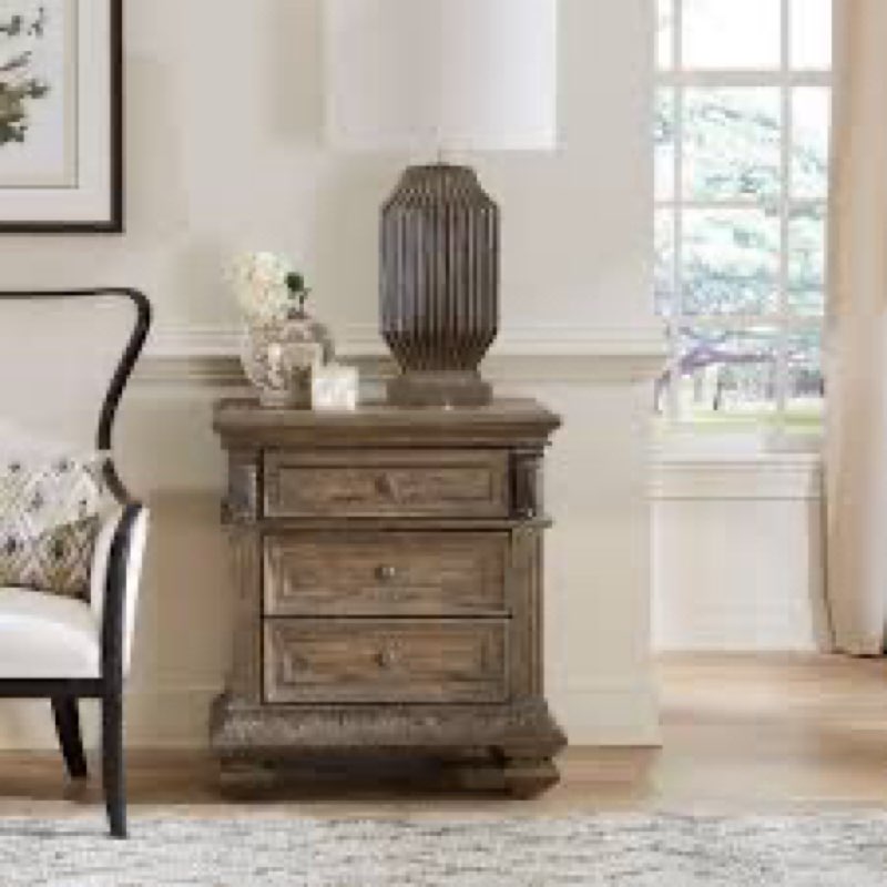 Areford 3 Drawer Nightstand w/ Charging Station - Chestnut