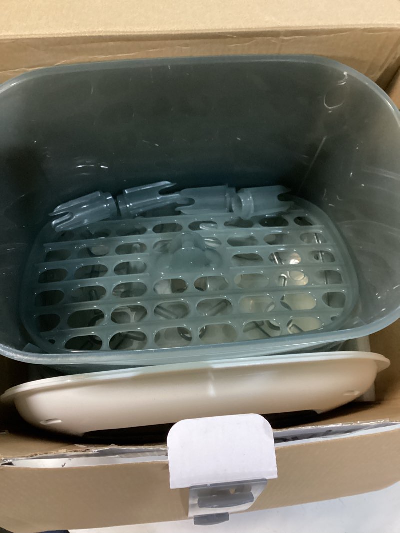 Condition photo showing As Is for baby brezza bottle sterilizer and dryer advanced – 33% faster - largest capacity steam sanitizer - universal sterilization machine for all bottles + pump parts - hepa air filter white