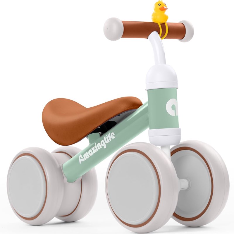 Baby Balance Bike for 1 Year Old, Toddler Balance Bike Toys for 10-24 Months, No Pedal Infant 4 Wheels Bicycle Toys for Boys Girls Gifts, First Birthday Gift Children Walker