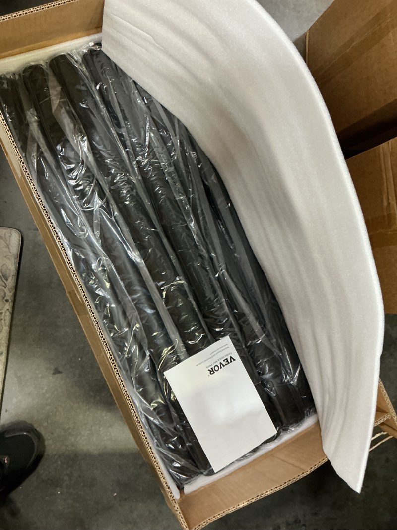 Condition photo showing New/Like New for vevor stanchion post, 6 pcs stanchions with retractable belts, carbon steel black stanchions queue with sand injection hollow base, crowd control barriers for theaters, parties, weddings, exhibitions black 6