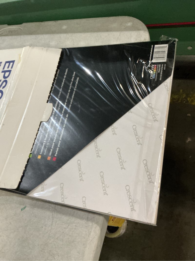 Condition photo showing As Is for crescent hot press marker boards, smooth white surface, acid free, rigid, portable, 1 sheets, 12" x 