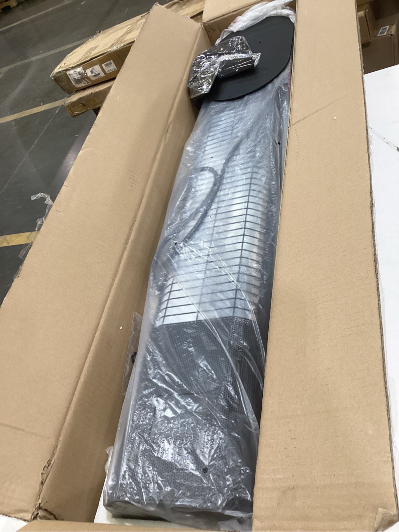 Condition photo showing Good Condition for outdoor electric patio heater, 3-in-1 heater with audio speaker & rgb light, 1500w infrared tower standing, 43-inch, ip65 water & snow proof for patio, deck, garage & sunroom, aluminum unibody design