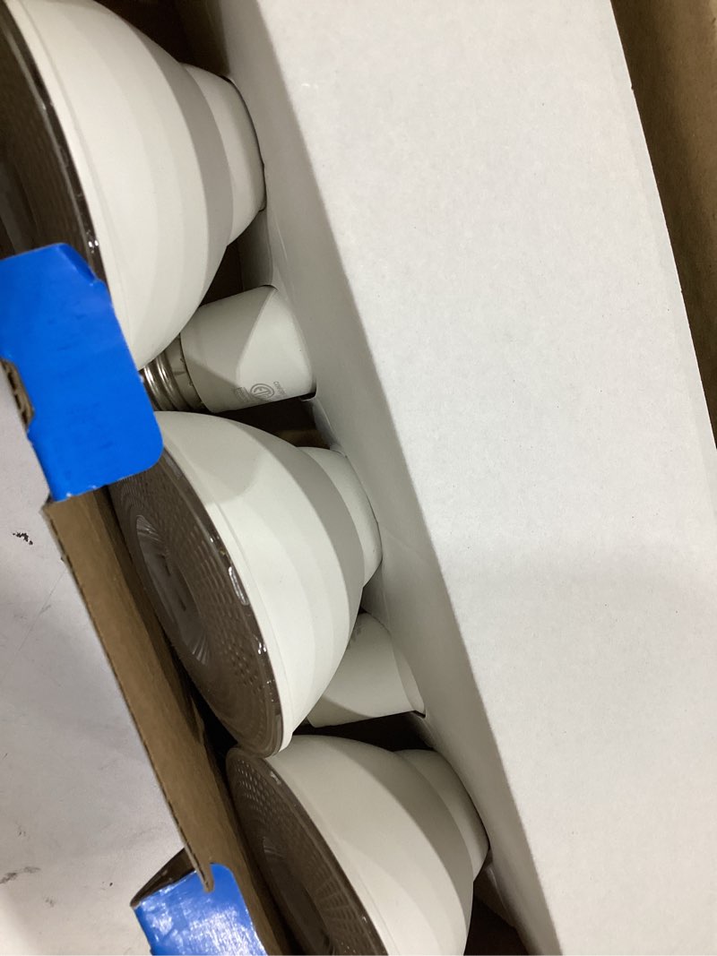 Condition photo showing As Is for energetic 10 pack par30 led bulbs, flood light outdoor indoor 75 watt equivalent 10w dimmable,3000k warm white,1000 lumens,e26 base,ip65 waterproof led recessed light bulbs for security 3000k warm white 10 count (pack of 1)